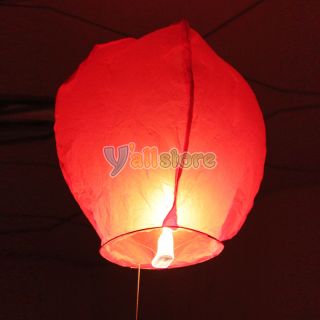 10x Sky Fly Fire Lanterns Wish Party Wedding Birthday Blue Purple Red Pink Color