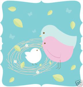 Nesting Birds Baby Shower Party Supplies Tablecover