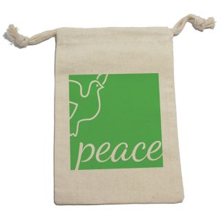 Elegant Peace Dove Green Christmas Muslin Cotton Gift Party Favor Bags