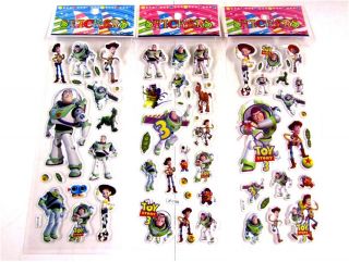 5 x or 10 x Kids Children 3D Toy Story Craft Stickers Sheets Party Bag Fillers