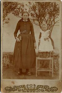 1890s Vernacular Art Cabinet Photo Novice Nun Chair Standing Little Girl
