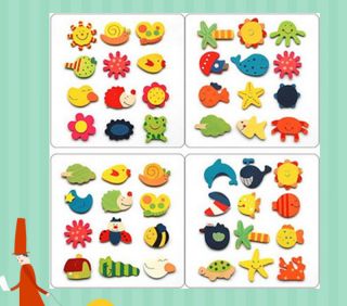 48 x Wooden Animal Fridge Magnets Baby Toy Kids Children Party Wood Gift