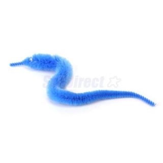 10x Blue Vivid Lovely Magic Wiggly Twisty Fuzzy Soft Worm Toy with Cute Eyes