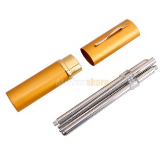New Portable Reusable Stainless Steel Collapsible Chopsticks Golden