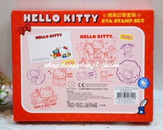 Sanrio Eva Red Pink Stamps Set Color Ink Pads Kids Girls School Supplies Toy♥