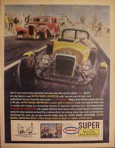 1963 Aurora Slot Cars Thunderjet 500 Motor Race Track Sets Kids Oddball Toy Ad
