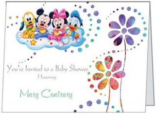 Minnie Mickey Mouse Donald Babies Baby Boy Girl Shower Birthday Invitations USA