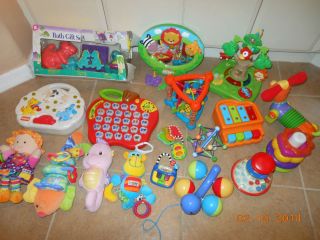 Huge Lot Baby Toddler Toy Lot Rattles Pulleys Fisher Price Lamaze Kids II