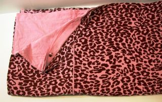 Animal Print PIER1 Kids Duvet Brown Pink Flocked Fabric Twin 68" x 86"