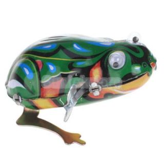 4X Lovely Vintage Style Wind Up Clockwork Jumping Frog Toy Kids Party Favor Gift