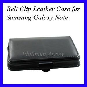 Belt Clip Loop Holster Leather Case Pouch for Samsung Galaxy Note N7000 Black