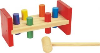 New Rectangular Wooden Pound Peg Hammer Table Wood Toy