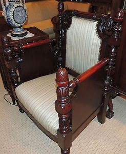 Fascinating 19th Century Throne Style Chair One of A Kind Cherry Wood CA 1870