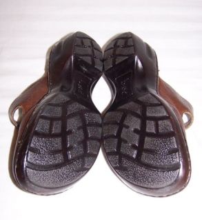 Women's BOC Born Brown Leather Clogs Mules Size 9  slides Shoes Tan Nice
