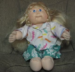 Cabbage Patch Kids Girl Doll Blonde Cornsilk Hair Cloth Diaper 1982 1985