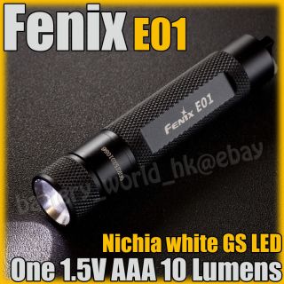 Fenix E01 Nichia White LED AAA Flashlight Torch Lamp