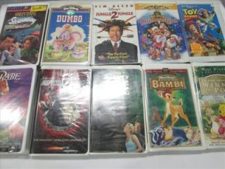 Lot of 160 Children's Kids VHS Tapes Cartoons Movies Pinocchio Babe Toy Story