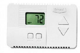 Thermostat by Bryant for Residential 6 Wire Heating Cooling Heat Pump Non Progra