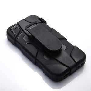 Protective Hybrid Case with Swivel Belt Clip Holster for Apple iPhone 5 Black