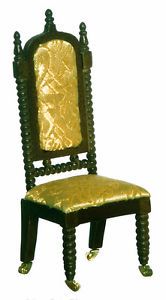 Doll House Mini Abraham Lincoln Throne Chair Furniture Vintage Replica
