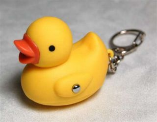 LED Keychain Duck Toy Charm Light Sound Novelty Gift