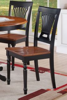 One Dinette Kitchen Dining Chair with Plain Wood Seat in Black Cherry Brown