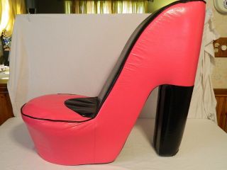 Black Hot Pink High Heel Shoe Chair Furniture for Bedroom Sexy Cute Fashion