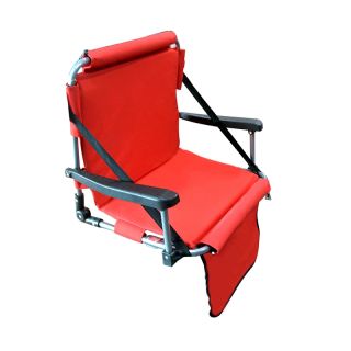 Stadium Seat Portable Pad Folding Red Bleacher Chair