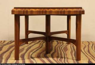 Art Deco 1930's Waterfall Dining Set Table 3 Leaves 6 Chairs