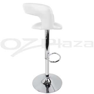 2X PU Leather Bar Stool Kitchen Chair White 328 Gas Lift Rotating Adjustable