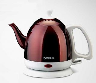 Stainless Steel Electric Cordless Tea Kettle 0 8 Liter Water Wine Red