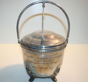 WOW Vintage Ice Bucket Silverplate Made by Poole Engraved Placer County Fair