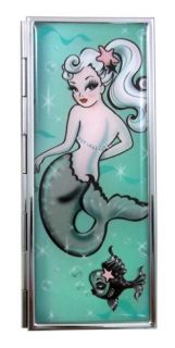 Pearla Vanity Case Tampon Holder Sexy Mermaid Pinup Girl Stash Cigar Box Fluff