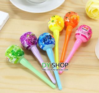 6X Candy Colors Lollipop Shaped Mini Markers Highlighter Marking Pen Stationery