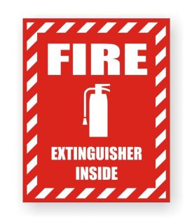 Fire Extinguisher Inside Safety Decal Stickers Industrial Safety Labels
