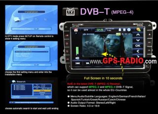 WiFi 3G Internet 8" Volkswagen VW Seat Skoda Golf Radio GPS DVB T Canbus DVD USB