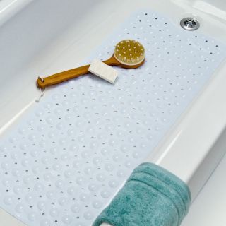Extra Long Vinyl Bath Mat Safety Slip Bathroom Tub Shower Cushion Home White New