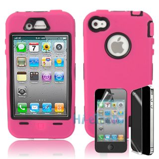Deluxe Heavy Duty Hard Case Cover Skin Screen Protector for iPhone 4 4S B Ros HK