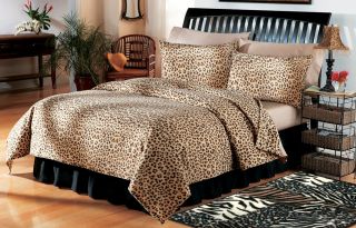 Safari Theme Home Decor Leopard Print Coverlet Bedding Sz Twin Full Queen King