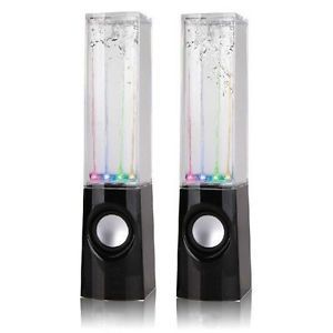 1 Pair Brand New Dancing Water Fountain LED Light iPhone iPod Laptop Speakers