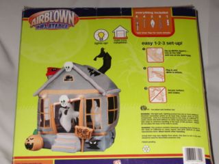 RARE Gemmy Over 6' Lighted Rotating Haunted House Halloween Airblown Inflatable