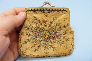 Collectable Steiner Vtg Antique French Style Art Gobelin Purse Bag Set 1900 RARE
