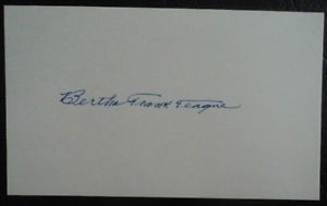 Bertha Frank Teague Signed Autograph Naismith Basketball Hall of Fame Index Card
