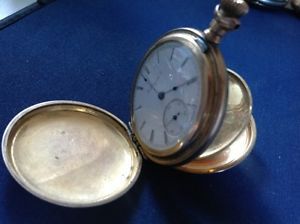 1899 6 Size Elgin 15 Jewel Pocket Watch in Gold Filled Hunting Case