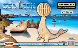 Sea Lion 3D Puzzle Wood Craft Construction Kit