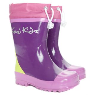 Kozikidz Lined Kids Boots Pink Purple Green Wellies Lime All Sizes