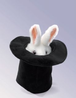 Folkmanis Puppets Rabbit in Hat Plush Hand Puppet New