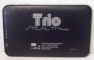 Mach Speed Trio Stealth Pro Metal 4 0 7" Internet Tablet Android OS 4 0 WiFi