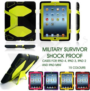 Survivor Military Shock Proof Defender Heavy Duty Case Cover for iPad 4 3 2 Mini