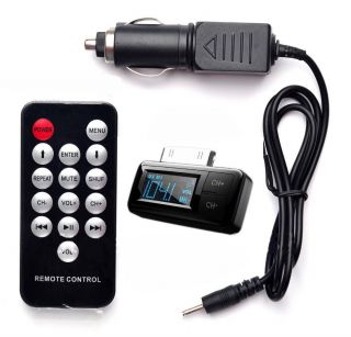 Wireless FM Transmitter Car Charger Remote for iPod Touch iPhone 3G 3GS 4 4G 4S